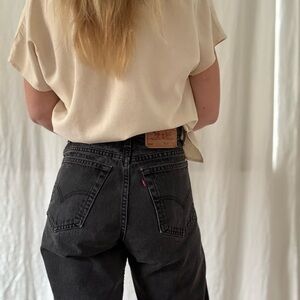 Vintage Levi’s 550 jeans relaxed fit tapered leg washed black made in Canada